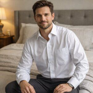 Oak Hill White Non-Iron Dress Shirt — Classic Fit, Big & Tall 24/35–36